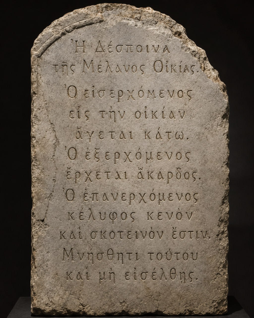 Marble stele OX-ARC-2024-0472 showing Archaic Greek inscription