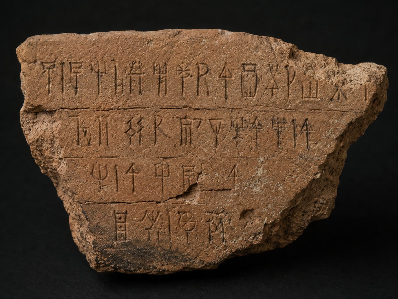 Clay tablet fragment OX-ARC-2024-0471 showing Linear B inscription