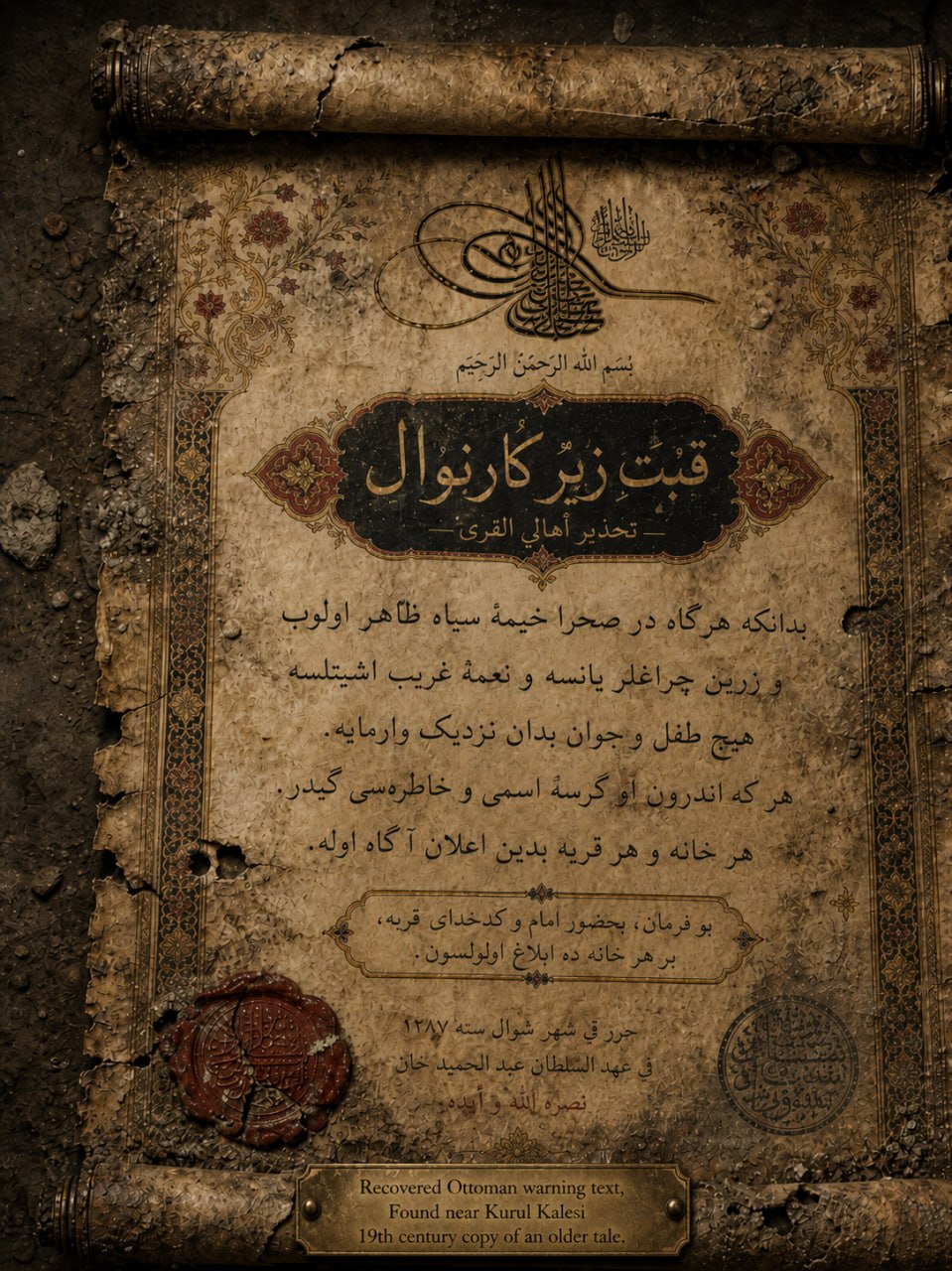 Ottoman firman OX-ARC-2025-0039 showing Perso-Arabic script with tughra